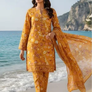 Nishat Unstitched 3-Piece | Mustard Floral Digital Printed Cambric