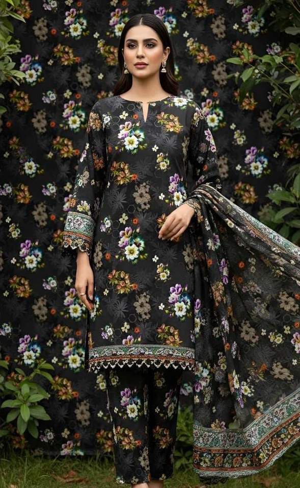 Nishat Unstitched 3-Piece | Midnight Floral Digital Printed Cambric Nishat Unstitched 3-Piece | Midnight Floral Digital Printed Cambric