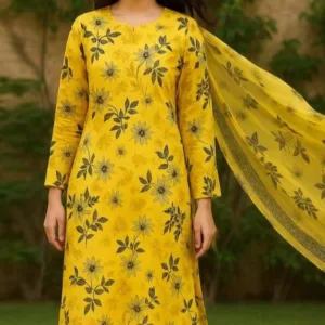 Nishat Unstitched 3-Piece | Sunlight Yellow Floral Digital Printed Cambric