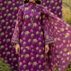 Nishat Unstitched 3-Piece | Purple Floral Digital Printed Cambric