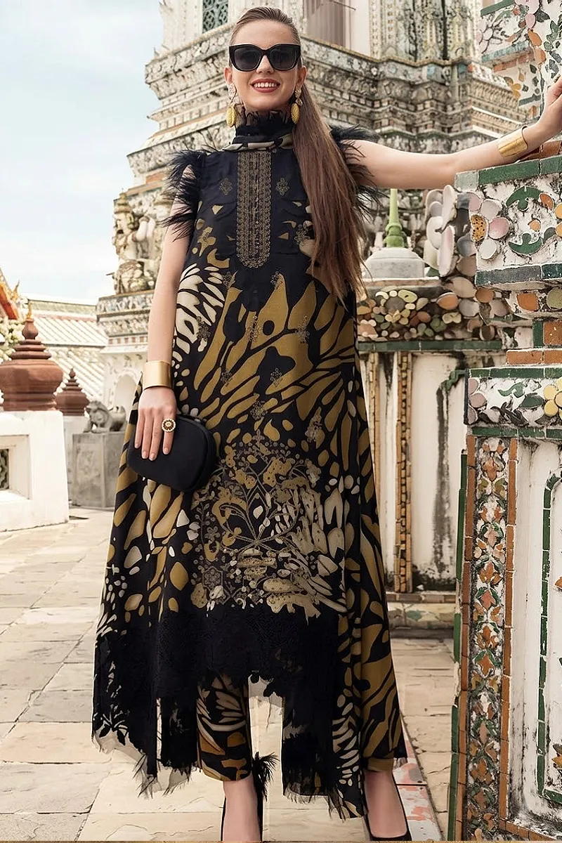 Printed 3-Piece Suit with Chiffon Dupatta