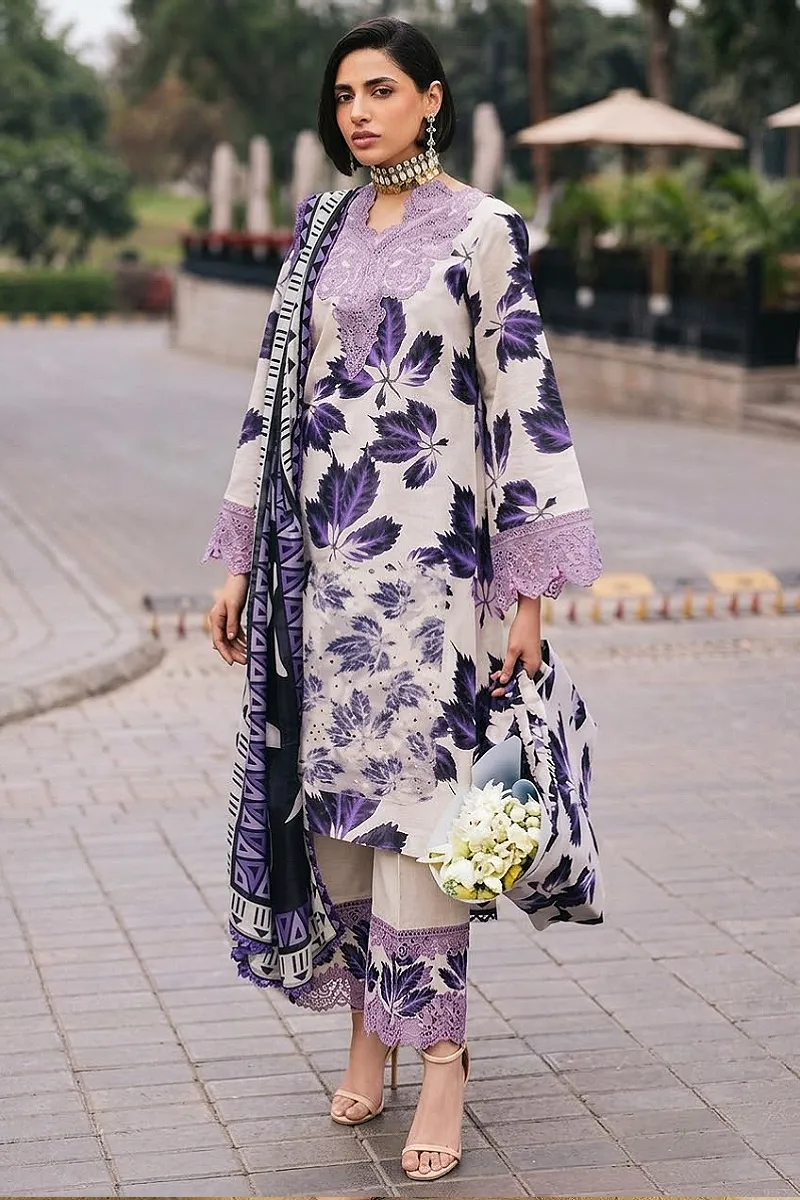Printed Lawn 3-Piece Suit with Chiffon Dupatta