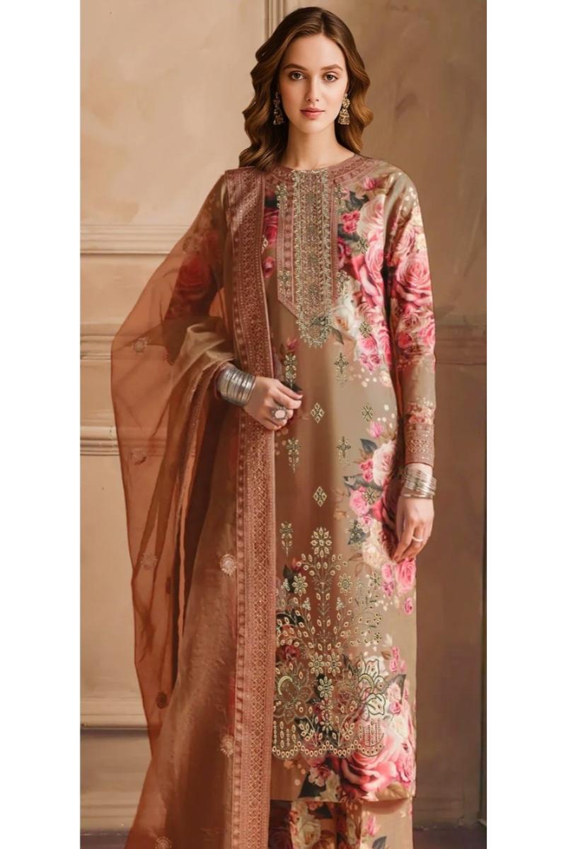 Embroidered Kastori Lawn 3-Piece Suit