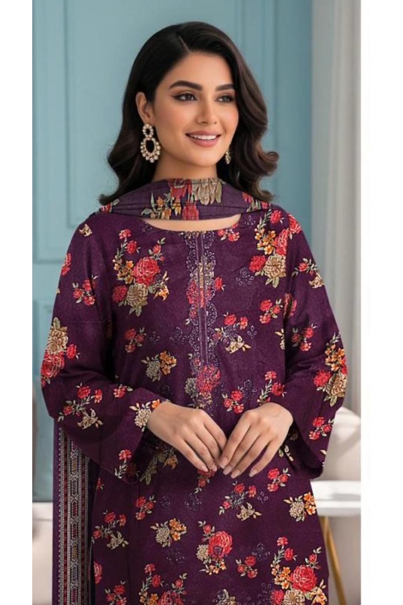 Floral Printed Kasturi Lawn 3-Piece Suit