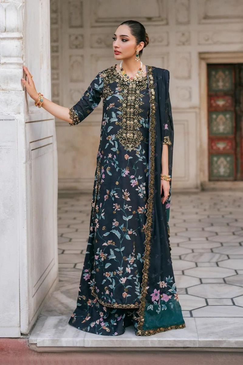 Embroidered Floral 3-Piece Suit with Dupatta