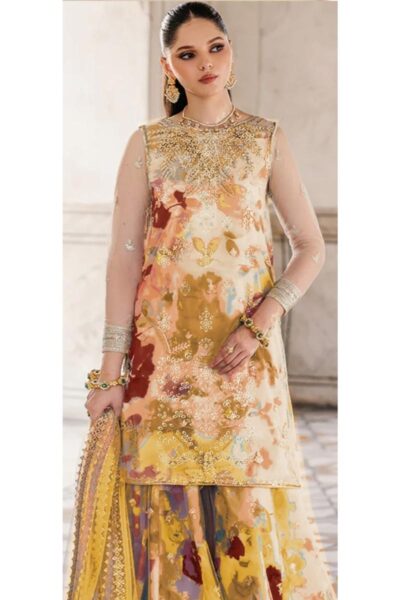 Luxury Printed Lawn 3-Piece Suit with Laser Cutwork
