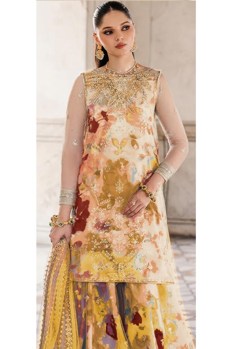 Luxury Printed Lawn 3-Piece Suit with Laser Cutwork